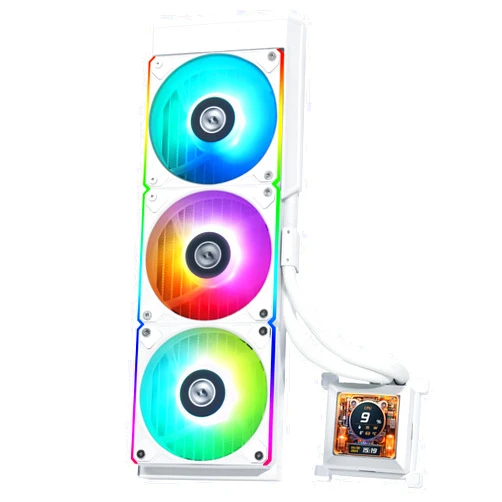 Lian Li Hydroshift 360 AIO - Pre-installed 3 x ARGB Fans - Side-Mounted Coolant Pathway - 2.88” LCD Screen - 480 × 480 Resolution - Captured Screenshots or Recorded Videos - White (HSLCD36RW)