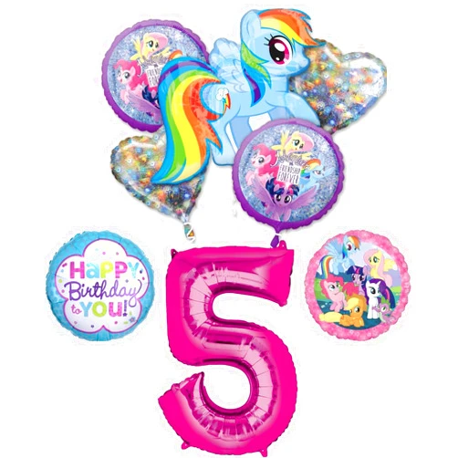 Anagram My Little Pony 5th Birthday Party Supplies Rainbow Dash Balloon Bouquet Decorations