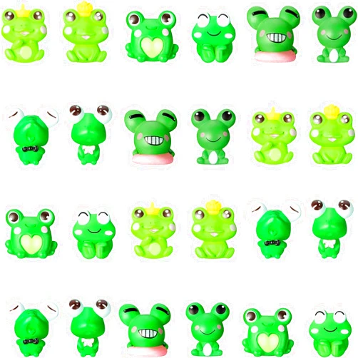 WILLBOND 16 Pcs Passover Mini Frogs Mini Resin Frog Figurines Tiny Frogs Fairy Cute Green Figurines Garden Ornaments Miniature Moss Landscape DIY Craft for Home Birthday Gifts Party Decoration