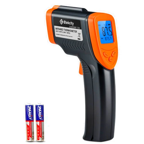Etekcity Infrared Temperature Thermometer Gun, Laser Food Temp Gun for Pizza Oven, Griddle, Grill, Meat, Candy, Vehicle's Engine, Surface Temp Reader -58°F to 842°F, Orange
