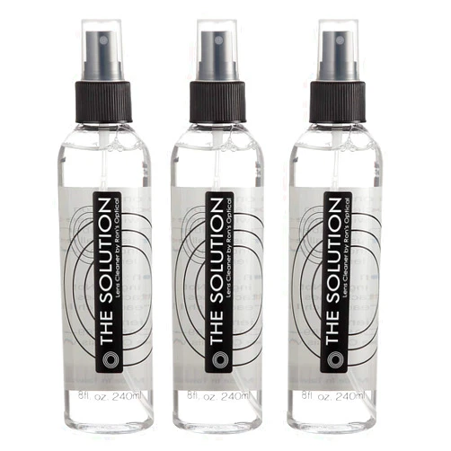 Ron's Optical The Solution Lens Cleaner Spray | Pack of 3-8oz Alcohol Free Eyeglass Lens Cleaning Spray for Glasses, Lens, Screens