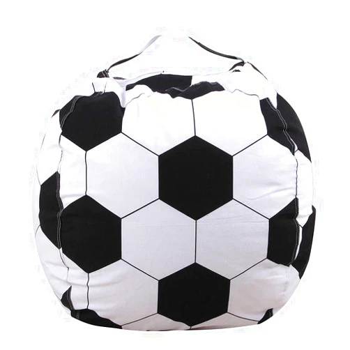 LMYOVE Stuffed Animal Storage Bean Bag Chair Cover for Kids, Organizing Plush Toys for Girls and Boys (26'', Football)