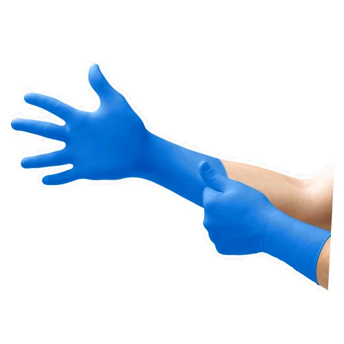 Ansell Microflex SafeGrip SG-375 Extra Thick Disposable Latex Gloves for Life Sciences, Automotive w/Textured Fingertips - Large, Blue (Case of 500)