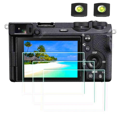ULBTER Screen Protector for Sony Alpha A7C II 7C II A7CII A7CR A6700 6700 A7C R Camera & Hot Shoe Cover 0.3mm 9H Hardness Tempered Glass Cover Anti-Scrach Anti-Fingerprint Anti-Bubble [3+2 Pack]