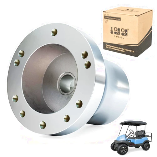 10L0L Golf Cart Steering Wheel Adapter Chrome Hub for Club Car Precedent Golf Carts- Silver/Black