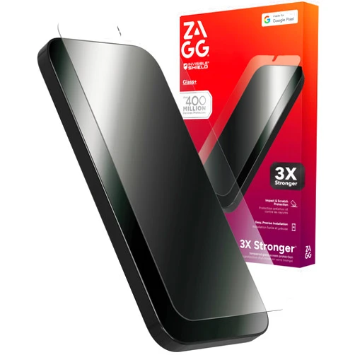 ZAGG Glass+ Google Pixel 10/10 Pro Screen Protector – Extreme Impact & Shatter Protection, Scratch-Resistant, Smudge-Resistant, Fingerprint Scanner Compatible, InvisibleShield, Easy Installation