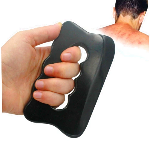 Gihunk Gua Sha Massage Tool, Bian Stone Gua Sha Tool Gua Sha Stone for Soft Tissue Scraping, Used for Back, Legs, Arms, Neck,Shoulder(Black)