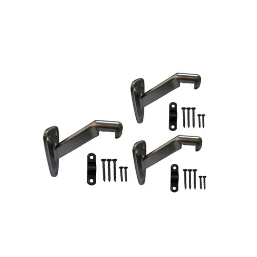 QCAA Heavy Duty Handrail Stair Brackets, Zinc Die Cast, Aged Classic Bronze, 3 Pack, Made in Taiwan