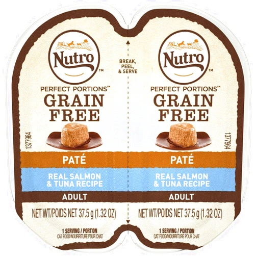 Nutro 50411520 24Ea/2.65Oz Grain Free Perfect Portions Soft Loaf Salmon & Tuna Recipe Cat Food, One Size