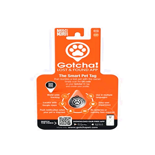 Max & Molly Urban Pets Gotcha Smart Pet ID Tag for Pets, Easily Attaches to Dog & Cat Collars and Harnesses, Contains Personalized Pet Contact Information for Quick Identification by Max & Molly