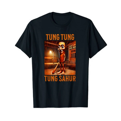 Brainrot-style AI Bootleg Art Tung Tung Tung Sahur Italian Brainrot Meme T-Shirt
