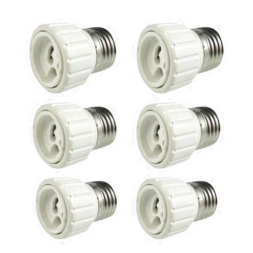 TWDRTDD (Pack-6) FINELED E27 E26 Edison Screw Socket to GU10 Bayonet Base Adapter,Screw Base Converter for LED or Halogen Bulb Lamp. (6pcs)