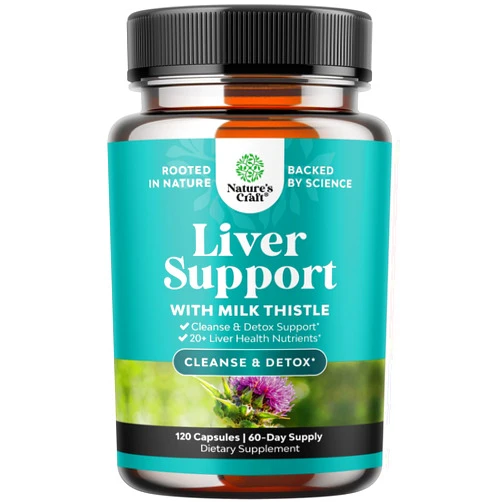 Natures Craft Liver Cleanse Detox & Repair Formula - Herbal Liver Support Supplement with Milk Thistle Turmeric Dandelion Root & Artichoke Extract for Liver Health - Silymarin Milk Thistle Liver Detox Capsules 120