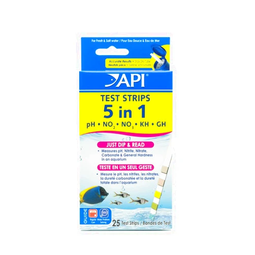 API 5-in-1 Test Strips Freshwater and Saltwater Aquarium Test Strips 25-Count Box