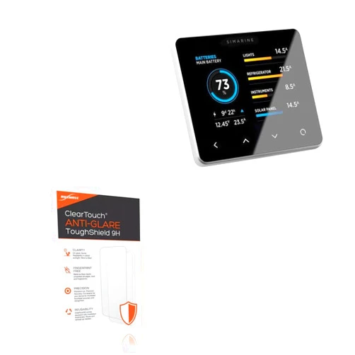 BoxWave Screen Protector Compatible with Simarine PICO Bezel - ClearTouch Anti-Glare ToughShield 9H (2-Pack), Anti-Glare 9H Tough Flexible Film Screen Protector