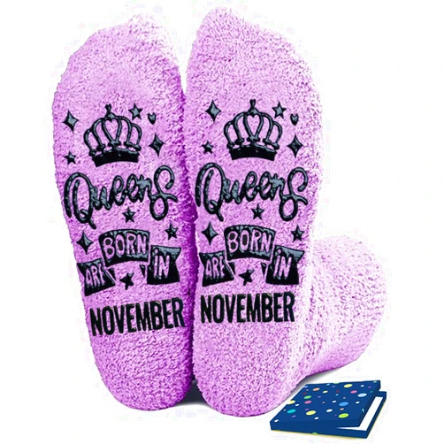 FestiVibe Birthday Gifts for Women Girl Her - Queen Born in Month Birthday Socks Gifts Ideas