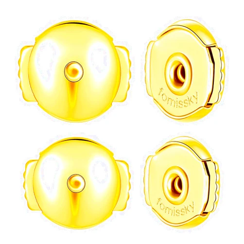 Fomissky-sisa Secure Locking Earring Backs for Studs 2 Pairs, Hypoallergenic Spring Earring Backs Replacements Gold Plated