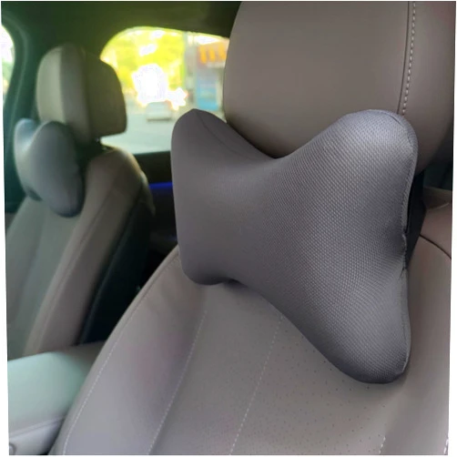 Tianmei 2 Pcs Plain Color Memory Foam Car Headrest Vehicle Seat Neck Rest Support Pillow Relief Pad (JYM–Gray)