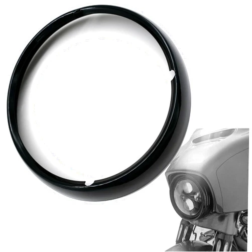 Cyreedom 7'' Black Headlight Trim Ring Headlight Bezel Motorcycle Headlamp Ring Cover fit for Harley Road King Touring Electra Street Glide FLHT FLHR