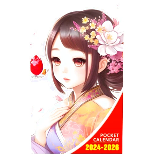 By Sebastien Faulkner (Author) Pocket Calendar 2024 - 2026 With Moon Phase: Three-Year Monthly Planner for Purse , 36 Months from January 2024 to December 2026 | Ancient Asian girl | Fairy-like chibi style | Colorful dresses