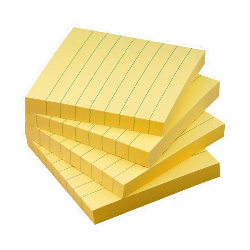 Eastern Wolf Lined Sticky Notes 3x3 Sticky Notes with Lines Self-Stick Notes Bright Color 4 Pads 90 Sheets/Pad (Yellow)