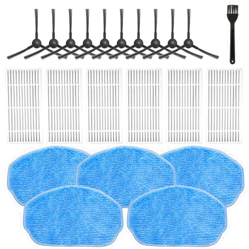 Lacvik Replacement Parts for XIEBro Life BR151, for ZCWA BR151, for MANVN BR151, for Kilgone G20, for MAMNV BR151, for MANVINS G20, for ZC WAS BR151, for iMartine BR151, 6 Filters, 5 Mop Pads, 10 Side Brush