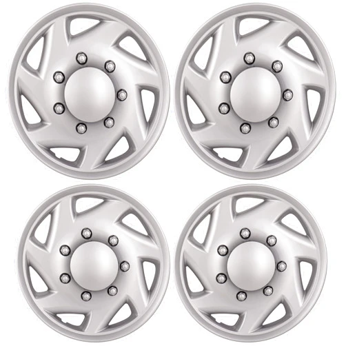 HubStar Hubcap Replacement for Ford Van 1998-2023, Premium Quality Sturdy 16-inch Wheel Cover (4 Piece Set)
