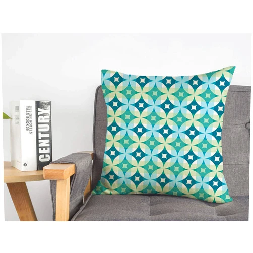 Staromil Pillow Cover Wave Large Feathermod Century Polka Geo Abstract Vintage Geometric Mod Pattern Scales Design Retro Soft Decorative Linen Square Throw Pillow for Couch Sofa Cushion Cover 18x18 inch