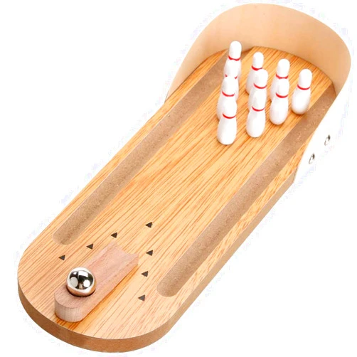 SYZ Table Top Mini Bowling Game Set-Tabletop Wooden Board Mini Arcade Desktop Tiny Bowling Shooting Alley Office Desk Stress Relief Gadgets Small Finger Toys Fun Gag Gifts for MenWomen Kids Teens Boys