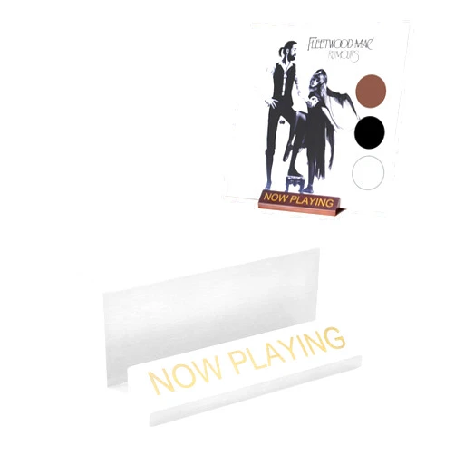 Homella Decor Now Playing Vinyl Record Stand - White Gold Wooden Vinyl Record Holder for Albums & Record Decor, Now Spinning Record Stand for Turntables & Accessories Gifts For Vinyl Record Lovers!
