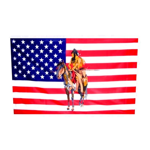 Miami Wholesale Trade Winds USA Premium Store Indian on Horse US Flag 3x5 ft USA America Native American Horseback Riding