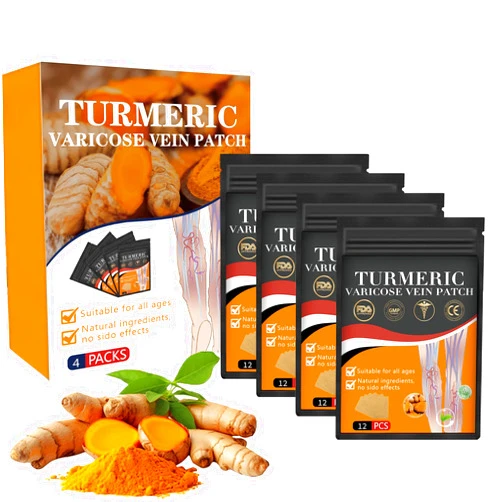 ZRW 1 Box Furzero Turmeric Varicose Vein Patch - 2024 New Turmeric Vein Patches,Naturally relieves varicose Veins in Legs and Spiders