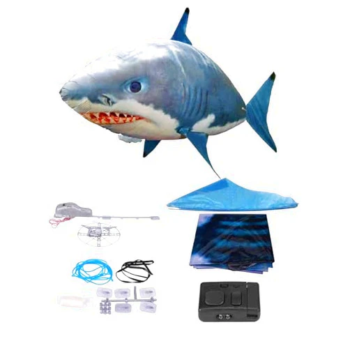 Fauitay Remote Control Flying Shark Toys Swimming Fish,RC Inflated Fish Flying Shark,Clownfish Decoration Anti-Gravity Indoor Toy for Home Family Party Christmas