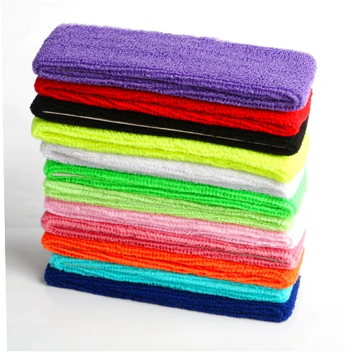 Hzaiwy Cotton Sweatband Headbands,Pack of 12,Elastic Stretchy Sport Terry Cloth Sweat Bands,Yoga Workout Fitness Exercise Basketball Headband