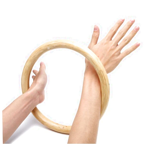 OAREA Kung Fu Ring for Hand Wrist Strength Training Traditional Martial Arts Wooden Dummy Wing Chun Rattan Ring