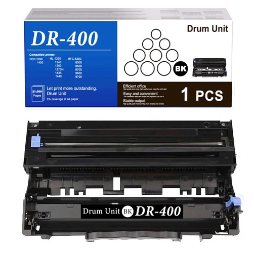 JUL 1-Pack Black DR-400 DR400 Drum Unit Compatible Replacement for Brother DCP-1200 1400 HL-1230 1240 1250 1270N 1435 MFC-8300 8500 8600 P2500 8700 9600 9700 9800 IntelliFax-4100e 4100 4750 Printer