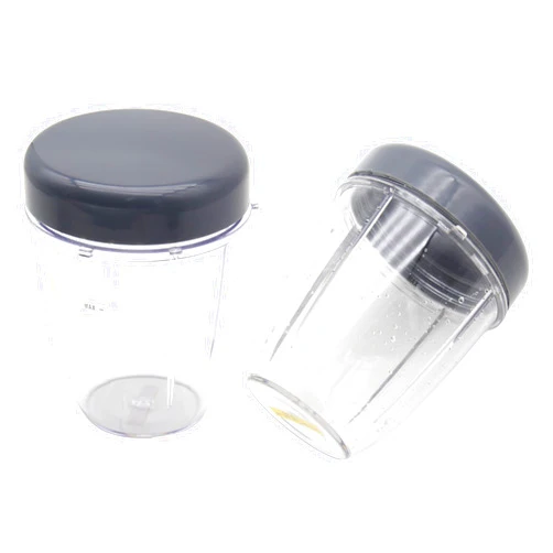 JIUDANI Blender Replacement Cups and Flat Lids Replacement Parts Compatible with Nutribullet Cups Blender 600W/900W, 18OZ Cup, Stay-Fresh Resealable Lids with Gasket, 2Pack