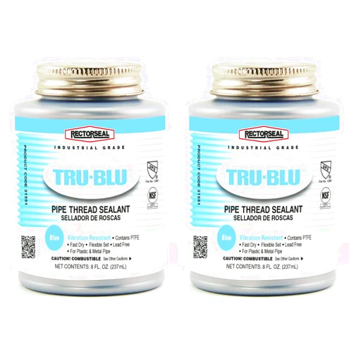 Rectorseal 31551 1/2 Pint Brush Top Tru-Blu Pipe Thread Sealant (Two Pack)