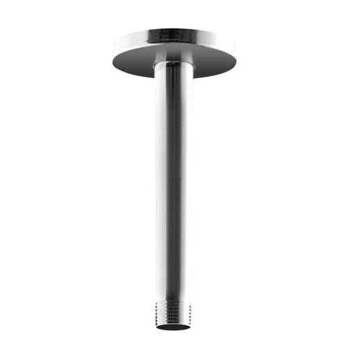 OFFO Shower Arm with Flange, 6 Inches Brushed Nickel Ceiling Mount Replacement Rain Shower Head Straight Arm Ceiling-Mounted For Fixed Shower Head & High Pressure Rain