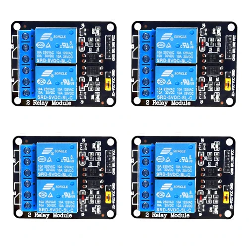 AEDIKO 4pcs 5V Relay Module 2 Channel Relay Board with Optocoupler Low Level Trigger Expansion Board