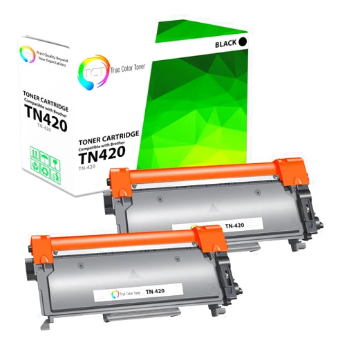 TCT Premium Compatible Toner Cartridge Replacement for Brother TN-420 TN420 Black works with Brother HL-2220 2230 2240 2270 2280, MFC-7360 7460 7860, DCP-7060 7065 7070 Printers (1,200 Pages) - 2 Pack