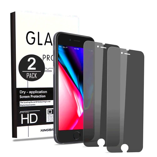 KINGBACK (2 Pack) Privacy Screen Protector for iPhone 8 Plus / 7 Plus [Anti-Spy] [Anti-Scratch] [3D Touch Compatible] Tempered Glass for iPhone 7 Plus 8 Plus (5.5 INCH, Black)