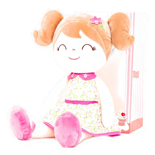 Gloveleya Baby Girl Gifts Soft First Baby Doll Plush Dolls Flower Pink 16 Inches with Gift Box