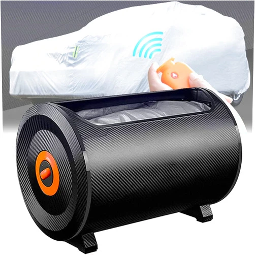 BYOKA Fully Automatic Car Cover with Remote Control, Sunproof Sun Shade Canopy Fully Automatic Movable Carport, Automobile Protection Keeping Vehicle Cool,Car