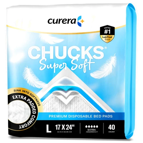 Stack Man Chucks Super Soft Absorbent Pads 17x24 Underpads - Disposable Diaper Changing Pads - Small Disposable Chucks Pee Pads for Babies & Adults with Soft Top Layer - Extra Absorbency Chux Bed Pad [40 Pads]