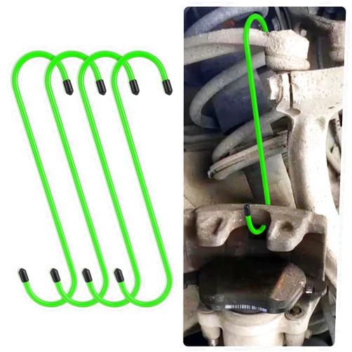 Stacool 2PCS Brake Caliper Hangers,Brake Caliper Tool/Brake Caliper Compression Tool for Changing Brake Pads,Braking,Universal Automotive Tools Brake Caliper Hooks with Rubber Caps (2, Green)