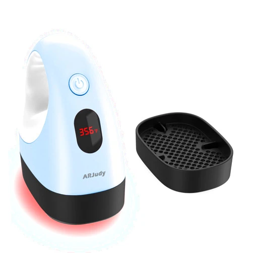 ARJudy Mini Heat Press Machine, Mini Heat Transfer Iron Press, 3 Heat Settings & Visible Temp, Portable Heat Press Easy for Crafts, T-Shirt, Hats, Shoes, Bags, Cap, and Small HTV Vinyl Projects (Blue)
