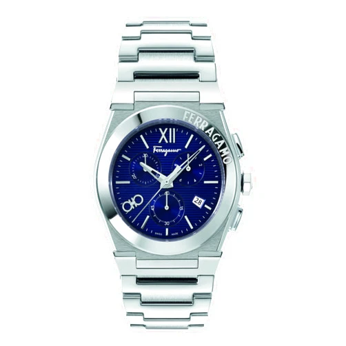 Salvatore Ferragamo Mens Blue 42 mm Vega Watch SFMR00422