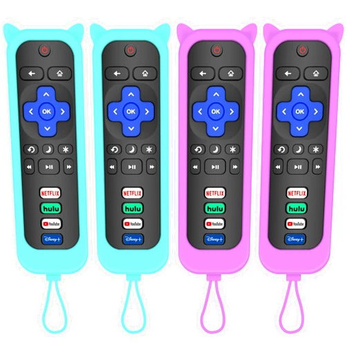 MOKEMAKE Remote for Roku TV & Cover for TCL Roku Remote, 2-Pack Remotes Replacement Cover Compatible with TCL Roku TV Remote, Replacement for TCL Roku TV Remote