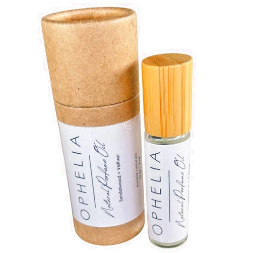 Eunoia Naturals OPHELIA Luxury Perfume Oil – Earthy Soft Blend Sandalwood, Amber & Citrus, Beautiful Scent, Santal, Vegan, Cruelty-Free, Glass Roller Easy Glide